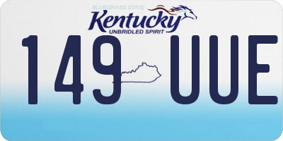KY license plate 149UUE