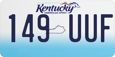 KY license plate 149UUF