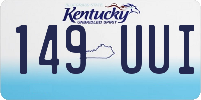 KY license plate 149UUI