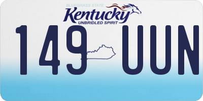 KY license plate 149UUN