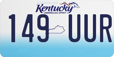 KY license plate 149UUR