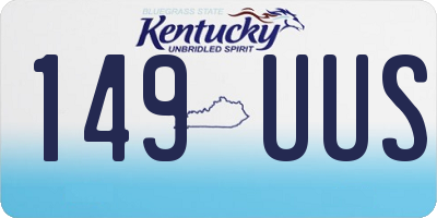 KY license plate 149UUS