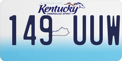 KY license plate 149UUW