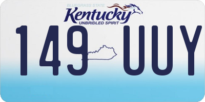 KY license plate 149UUY