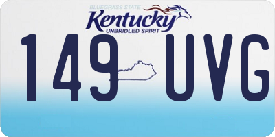 KY license plate 149UVG