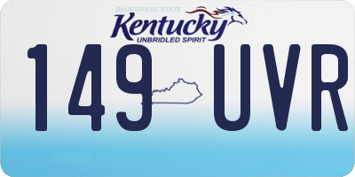 KY license plate 149UVR