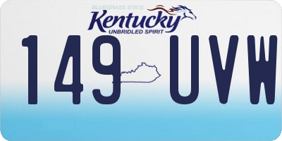 KY license plate 149UVW
