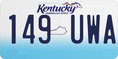KY license plate 149UWA