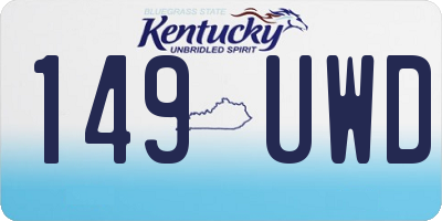 KY license plate 149UWD