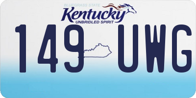 KY license plate 149UWG