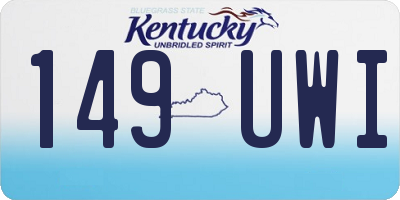 KY license plate 149UWI