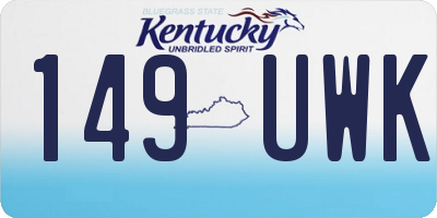 KY license plate 149UWK