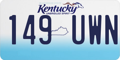 KY license plate 149UWN