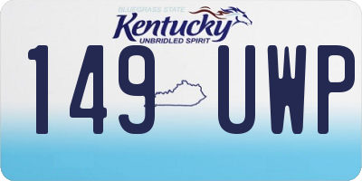 KY license plate 149UWP