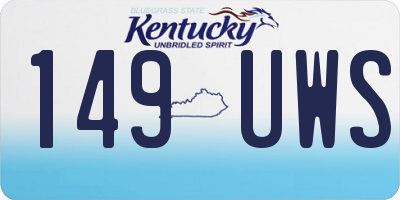 KY license plate 149UWS