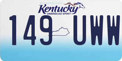 KY license plate 149UWW