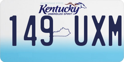 KY license plate 149UXM