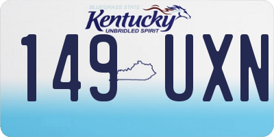 KY license plate 149UXN