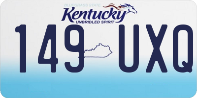 KY license plate 149UXQ