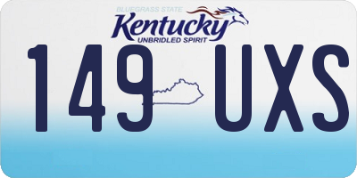 KY license plate 149UXS