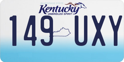 KY license plate 149UXY
