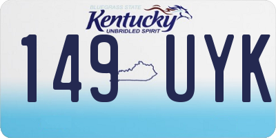 KY license plate 149UYK
