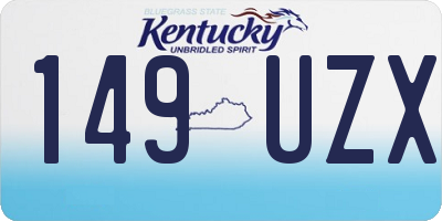 KY license plate 149UZX
