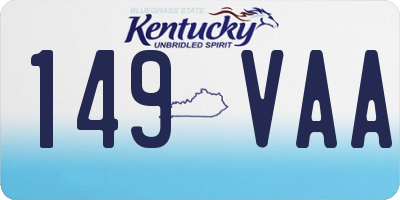 KY license plate 149VAA