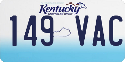 KY license plate 149VAC