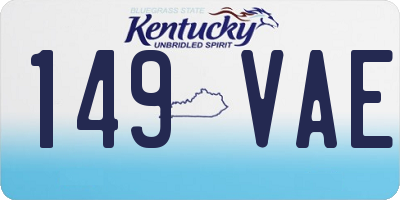 KY license plate 149VAE
