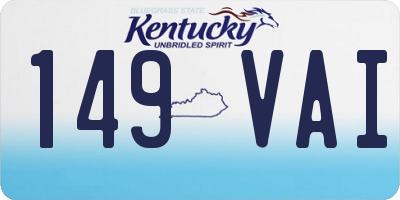 KY license plate 149VAI