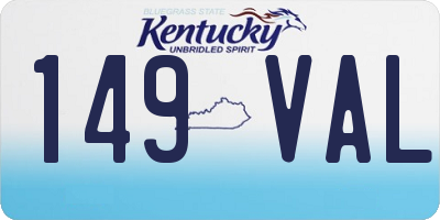 KY license plate 149VAL
