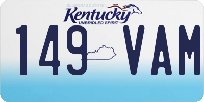 KY license plate 149VAM