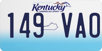 KY license plate 149VAO