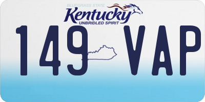 KY license plate 149VAP