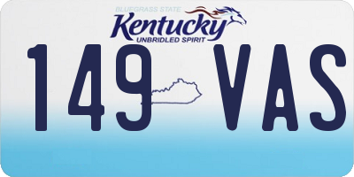KY license plate 149VAS
