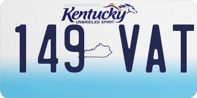KY license plate 149VAT