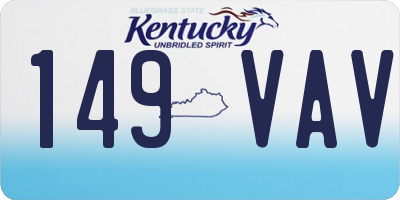 KY license plate 149VAV