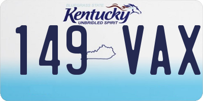 KY license plate 149VAX