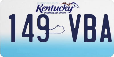 KY license plate 149VBA