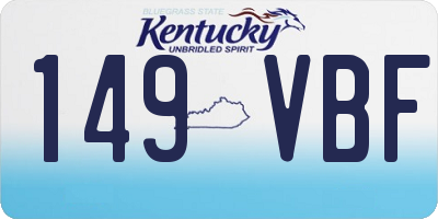 KY license plate 149VBF