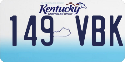 KY license plate 149VBK