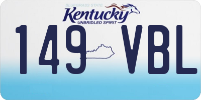 KY license plate 149VBL