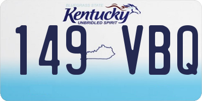 KY license plate 149VBQ