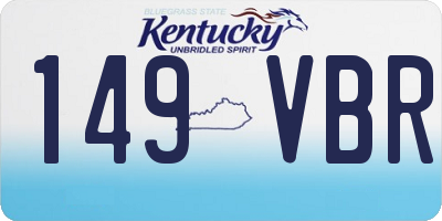 KY license plate 149VBR