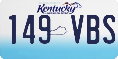 KY license plate 149VBS