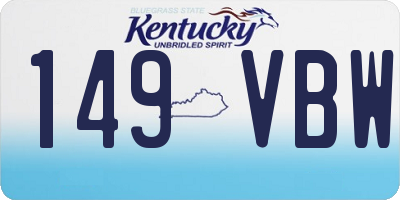 KY license plate 149VBW
