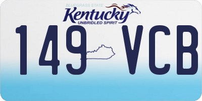 KY license plate 149VCB