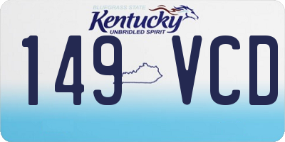 KY license plate 149VCD