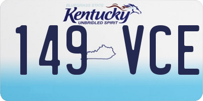 KY license plate 149VCE